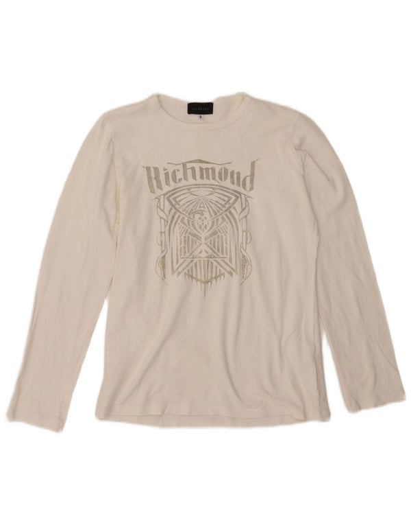 Richmond Haut graphique à manches longues pour homme Petit coton blanc