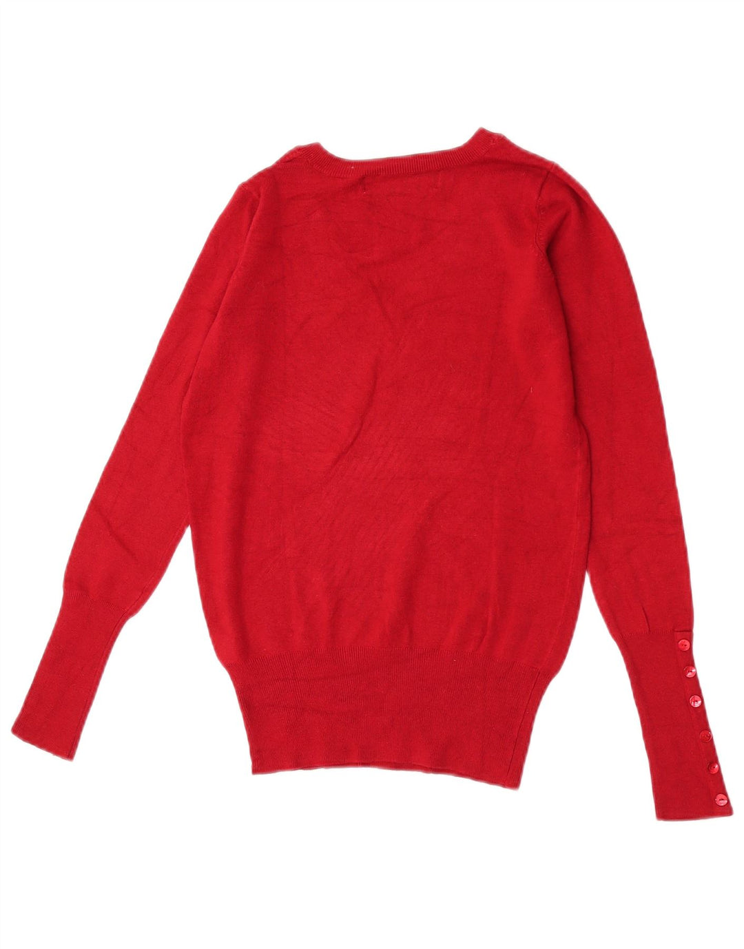 Zara Pull col V pour femme UK 10 Petite rayonne rouge