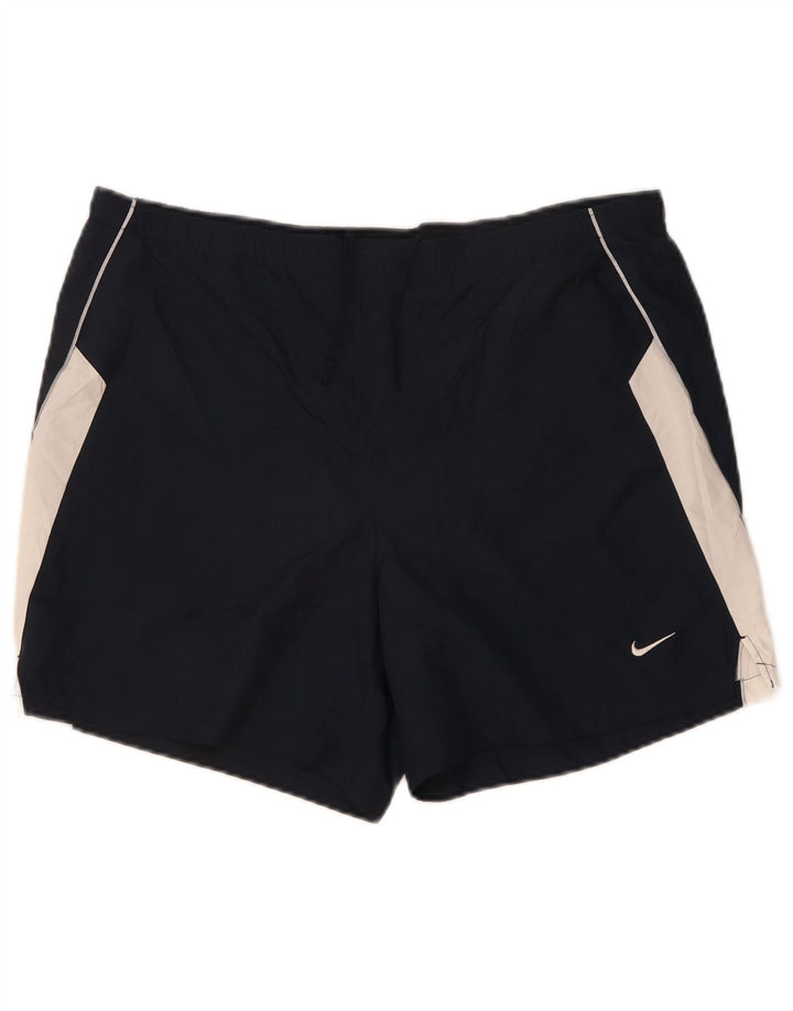 Nike Short de sport Dri Fit pour homme en polyester color block bleu marine moyen