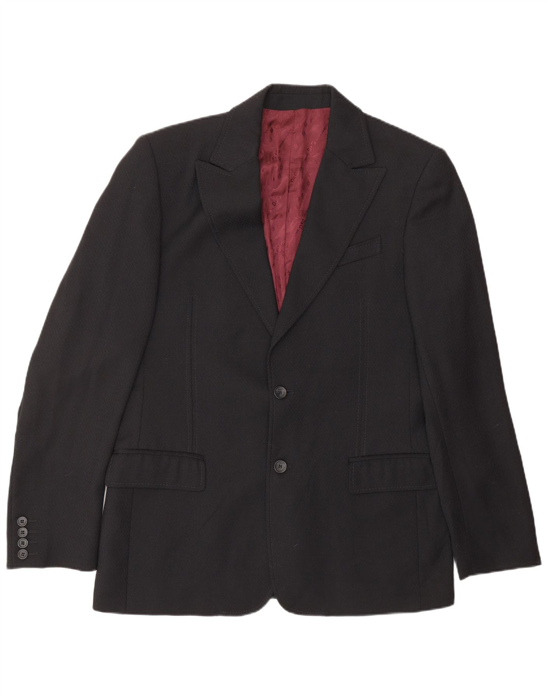 DOLCE & GABBANA Costume 2 Pièces Homme IT 50 Large W36 L31 Noir Laine Vierge