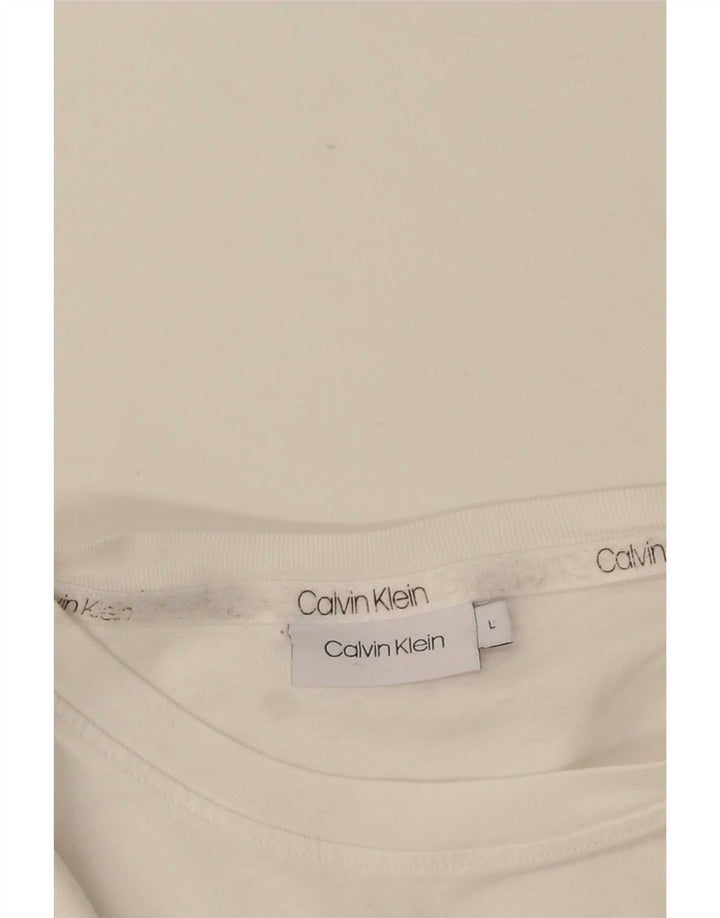 Calvin Klein T-shirt graphique pour hommes, grand, blanc