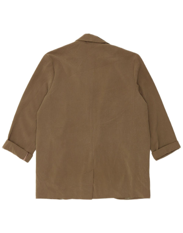Topshop Veste blazer surdimensionnée à 1 bouton pour femme UK 10 Petites rayures kaki