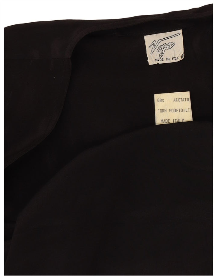 Vintage Femme Boléro Oversize Top IT 44 Acétate Noir Moyen