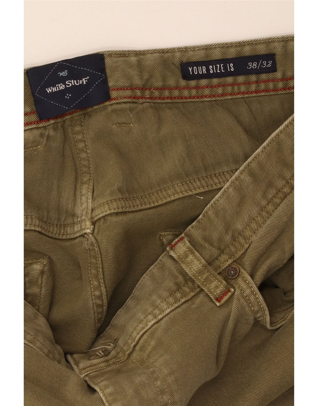 WHITE STUFF Jean droit homme W38 L32 Kaki Coton