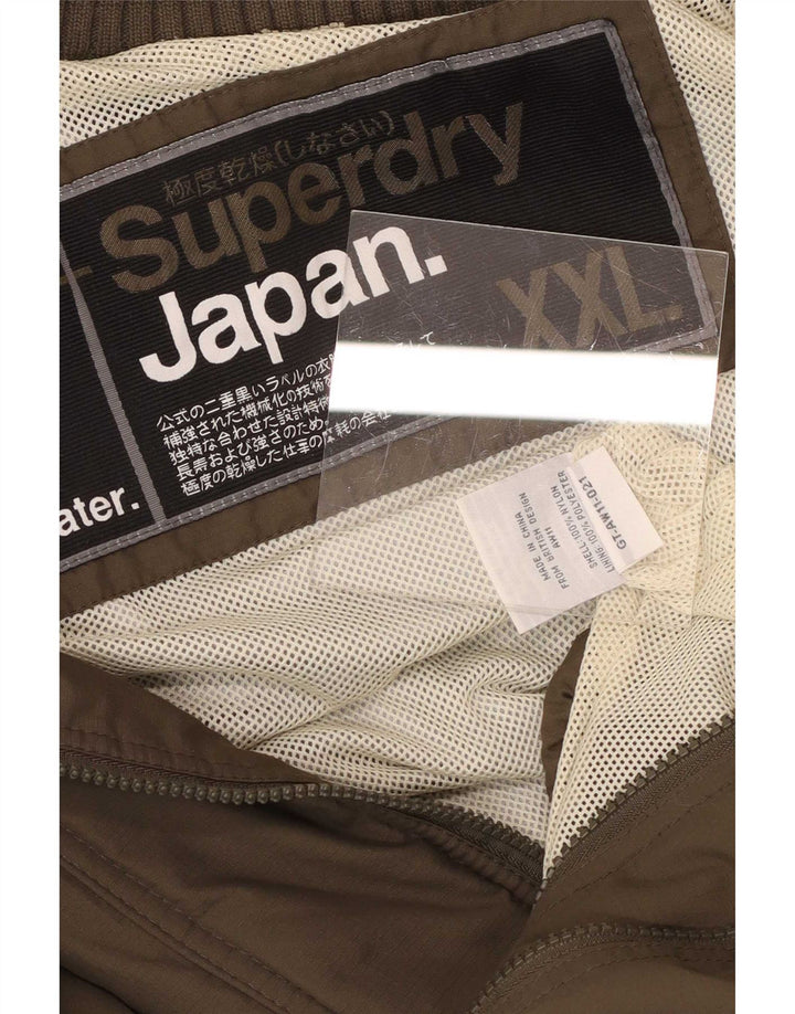 Superdry Veste de Pluie Homme UK 44 2XL Kaki Nylon