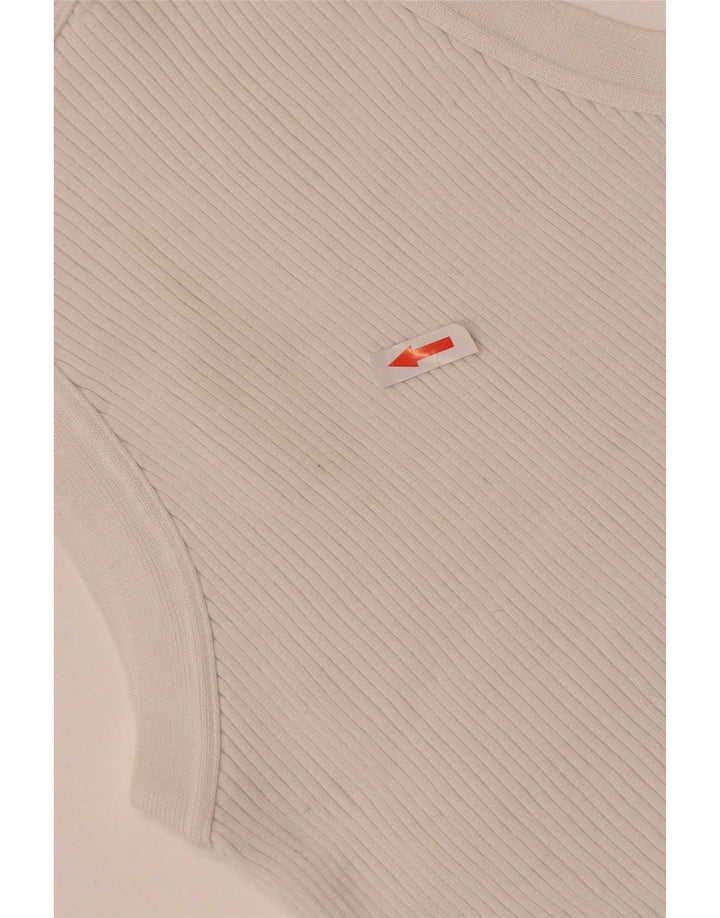 Massimo Dutti Débardeur court pour femme UK 14 Large Blanc