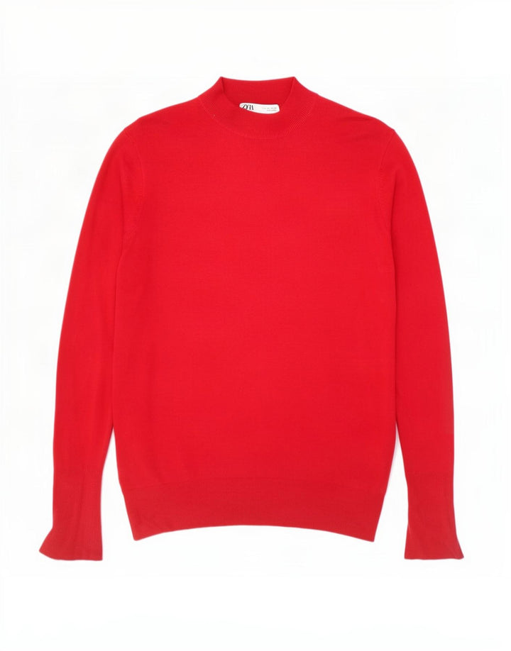 Zara Pull col roulé pour femme UK 16 Large Rouge