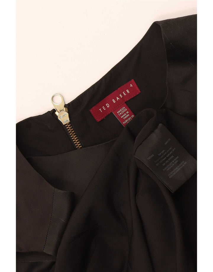 Ted Baker Robe droite graphique pour femme Taille 4 Grand oiseau colorblock noir