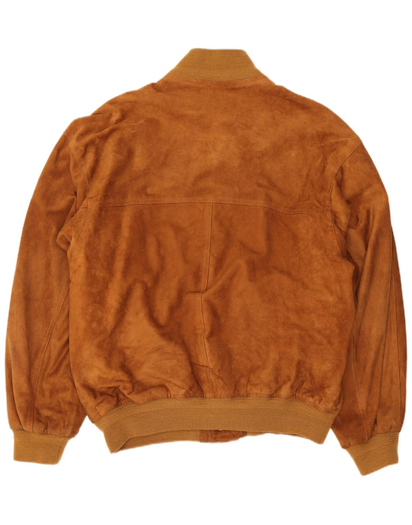 Veste Bomber En Daim Vintage Homme IT 48 Beige Moyen