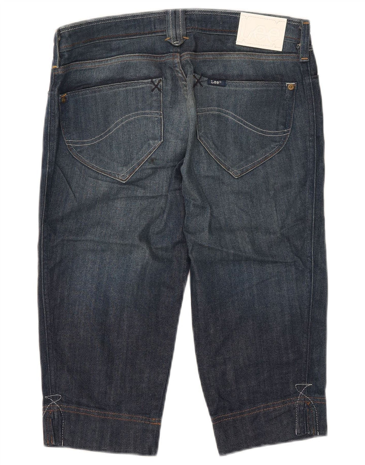 Lee Femme Crystal Capri Jeans W30 L16 Bleu Marine Coton