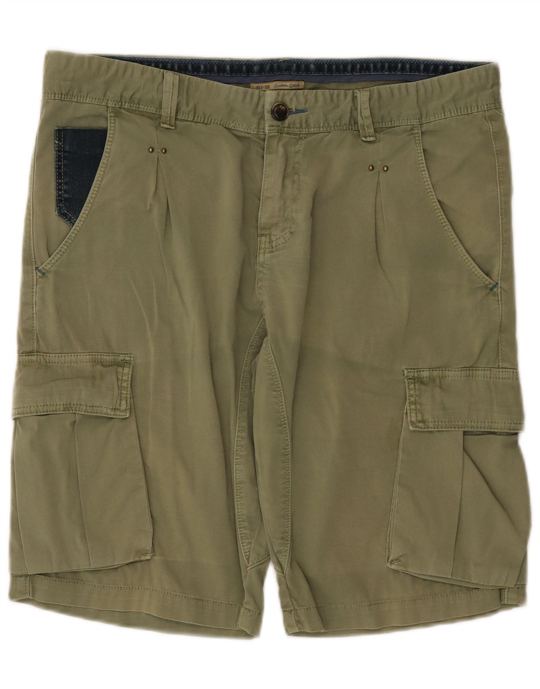 Yes Zee Short Cargo W33 Homme Kaki Moyen Coton