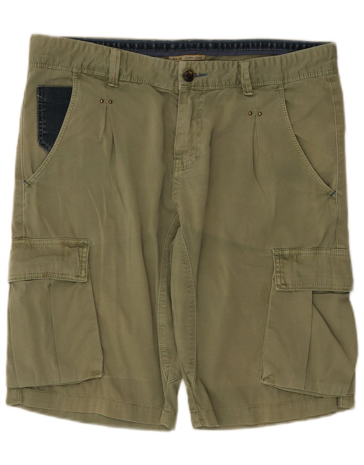 Yes Zee Short Cargo W33 Homme Kaki Moyen Coton