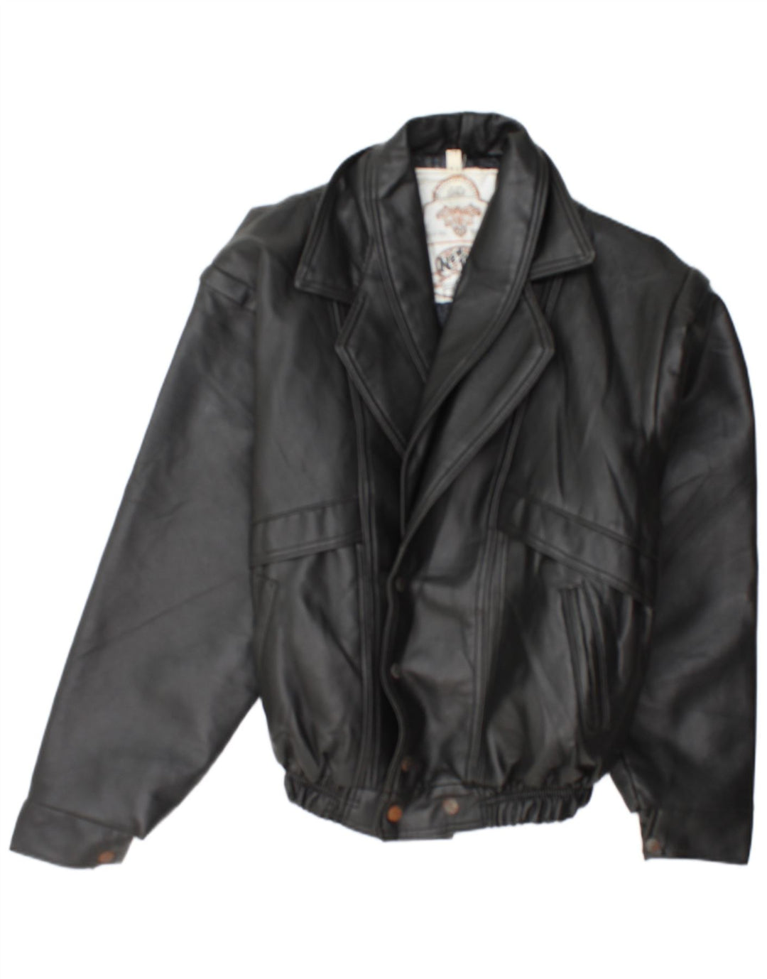 NEW TREND Veste en cuir pour homme IT 54 2XL Cuir noir