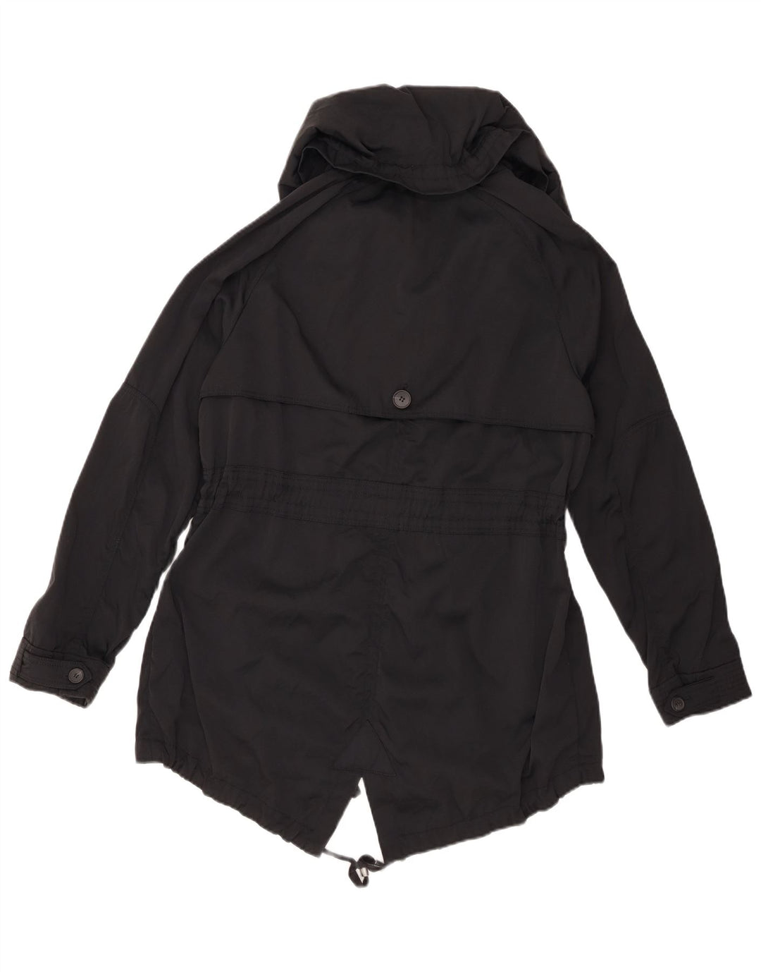 ZARA Veste parka surdimensionnée à capuche pour femme UK 10 Small Noir