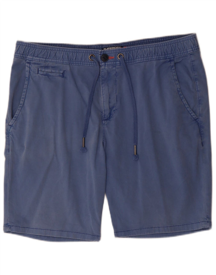 Superdry Short Chino Homme XL W38 Bleu Coton