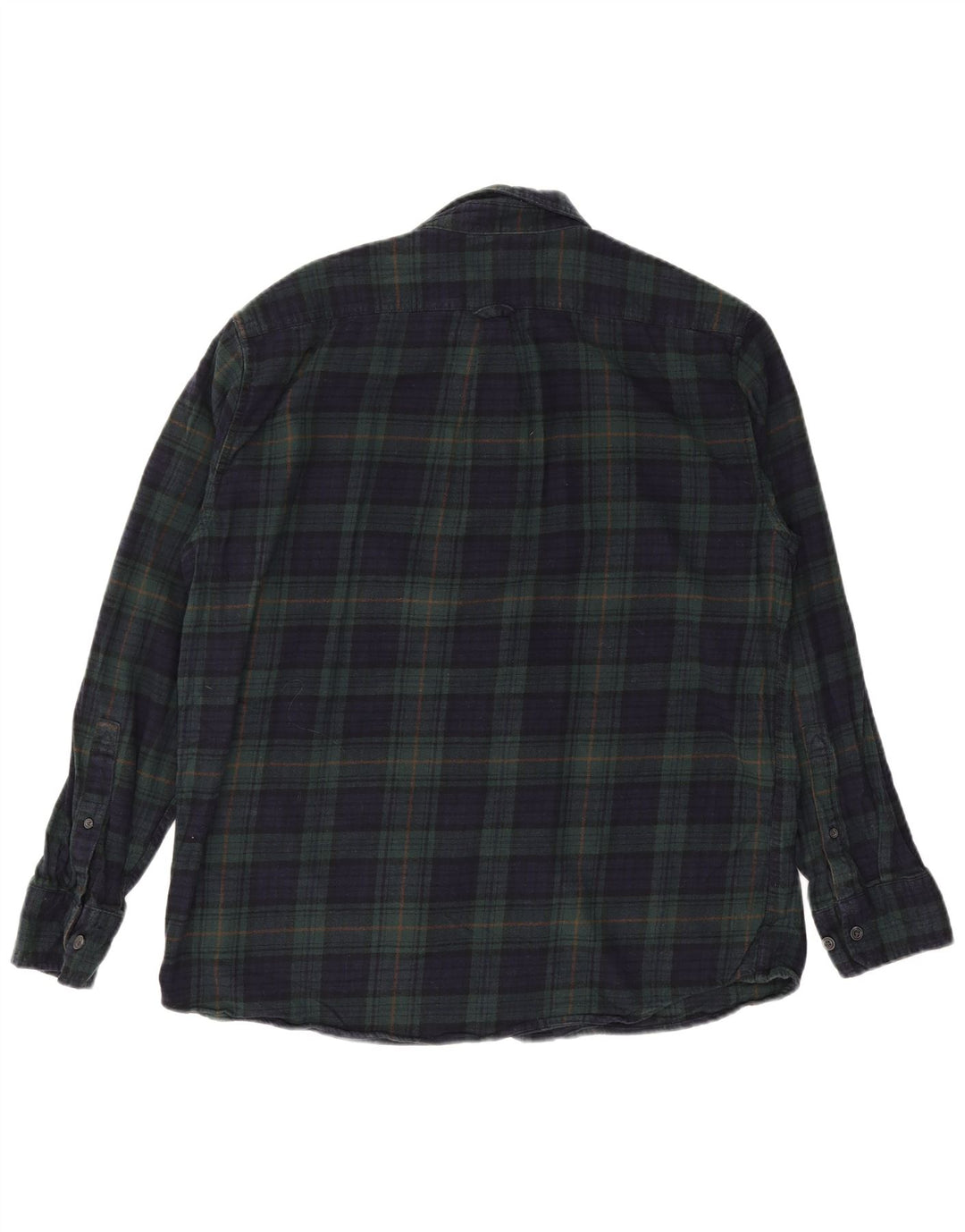 EDDIE BAUER Chemise Flanelle Homme Grand Carreau Bleu Marine Coton