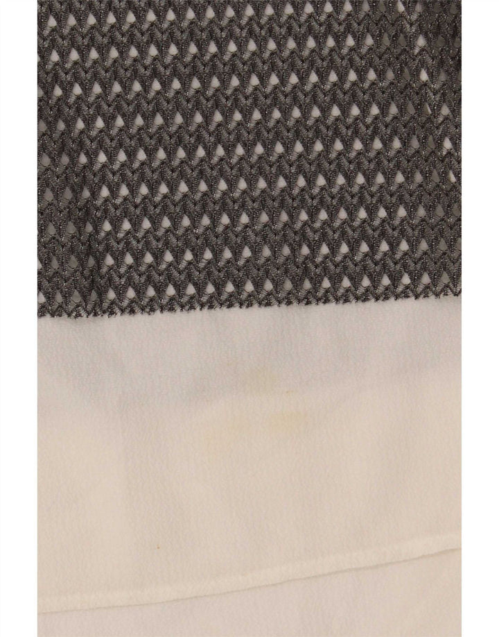 Zara Haut transparent sans manches pour femme UK 16 Large Gris Colorblock
