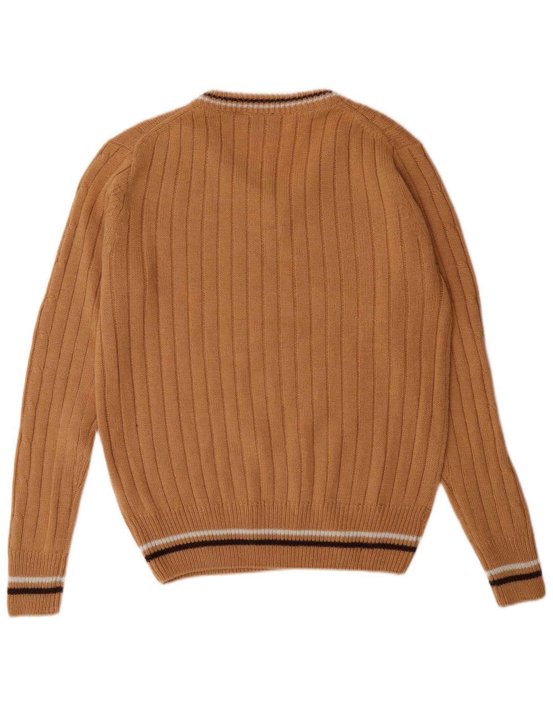 Lotto Pull Col V Homme Acrylique Marron Moyen