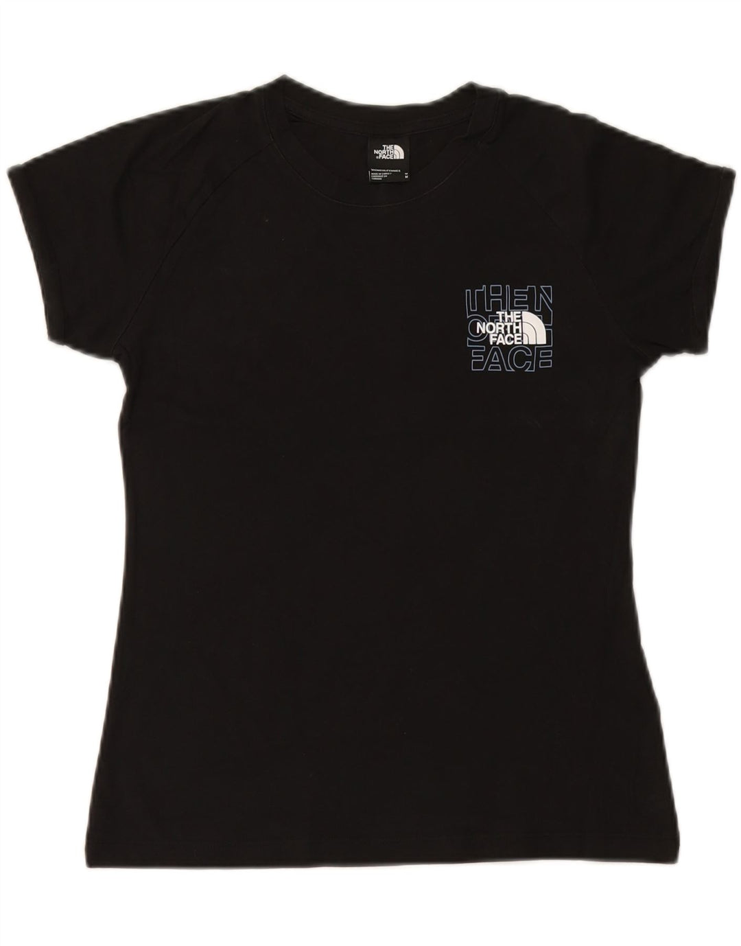THE NORTH FACE T-shirt graphique pour femme UK 14 en coton noir moyen