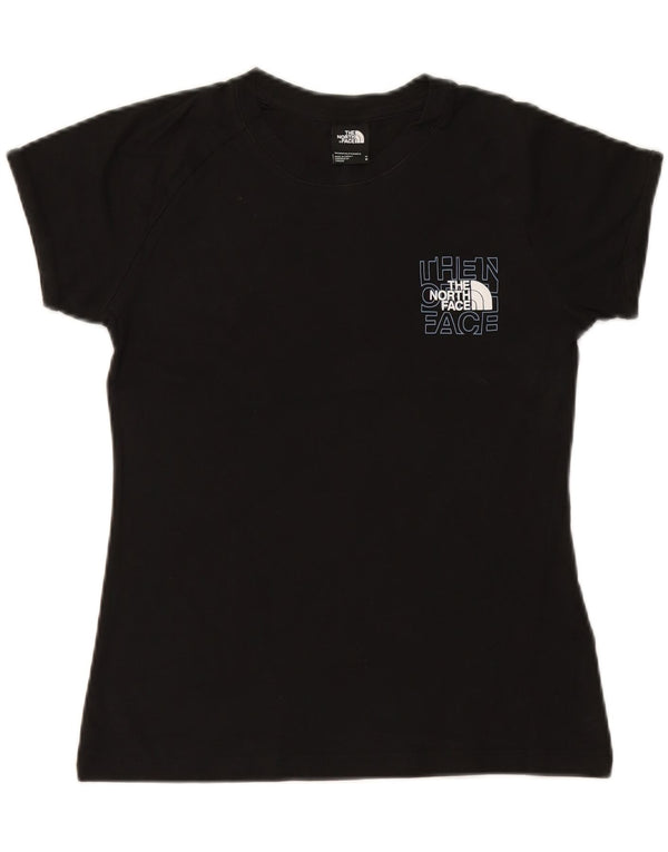 THE NORTH FACE T-shirt graphique pour femme UK 14 en coton noir moyen