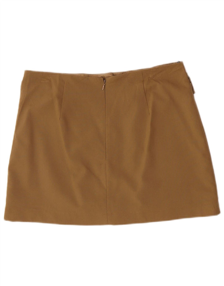 Topshop Mini jupe femme UK 14 Large W32 Kaki Polyester