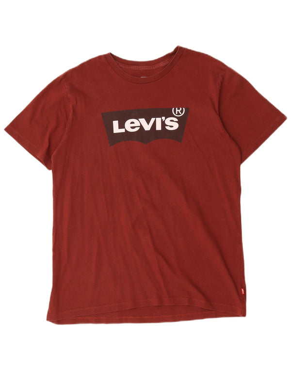 Levi's T-Shirt Graphique Homme Bordeaux Moyen Coton