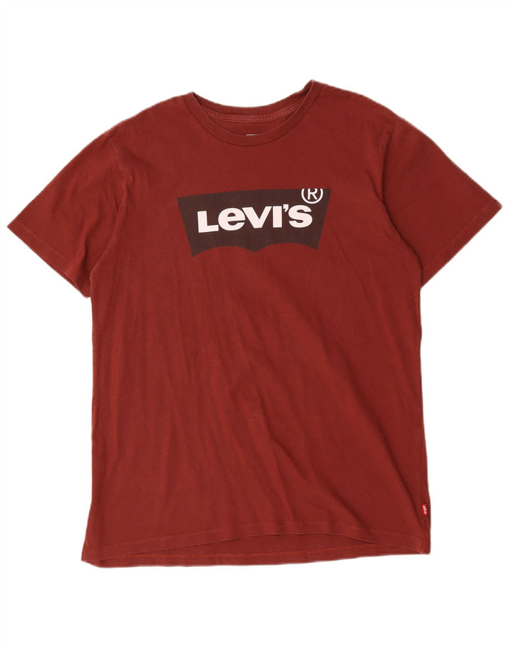 Levi's T-Shirt Graphique Homme Bordeaux Moyen Coton