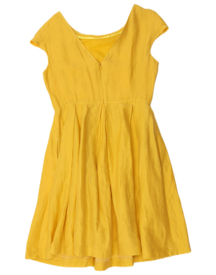 Max Mara Robe trapèze week-end pour femme UK 14 Jaune moyen