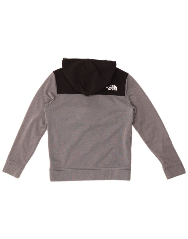 The North Face Boys Hoodie Jumper 11-12 Years Large Grey Colourblock