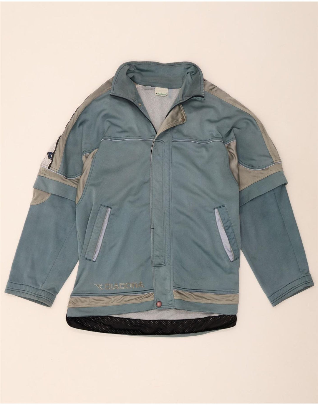Diadora Veste de survêtement graphique pour hommes, grand, bleu, colour block