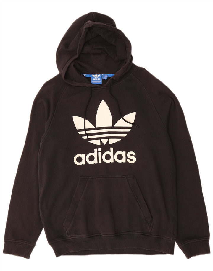 ADIDAS Pull à capuche graphique pour homme en coton noir moyen