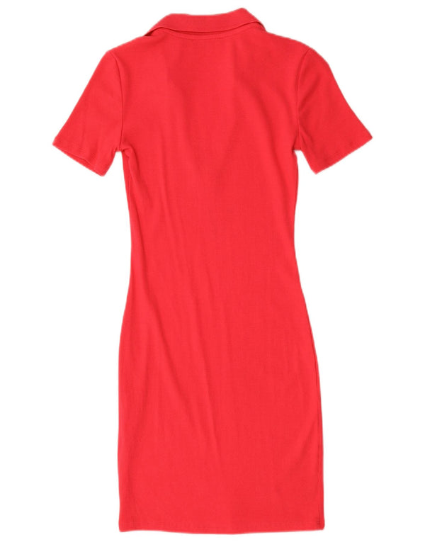 Zara Robe moulante pour femme UK 8 Petit coton rouge