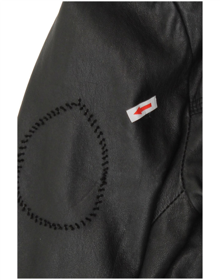 Superdry Veste en cuir militaire pour homme UK 38 Cuir noir moyen