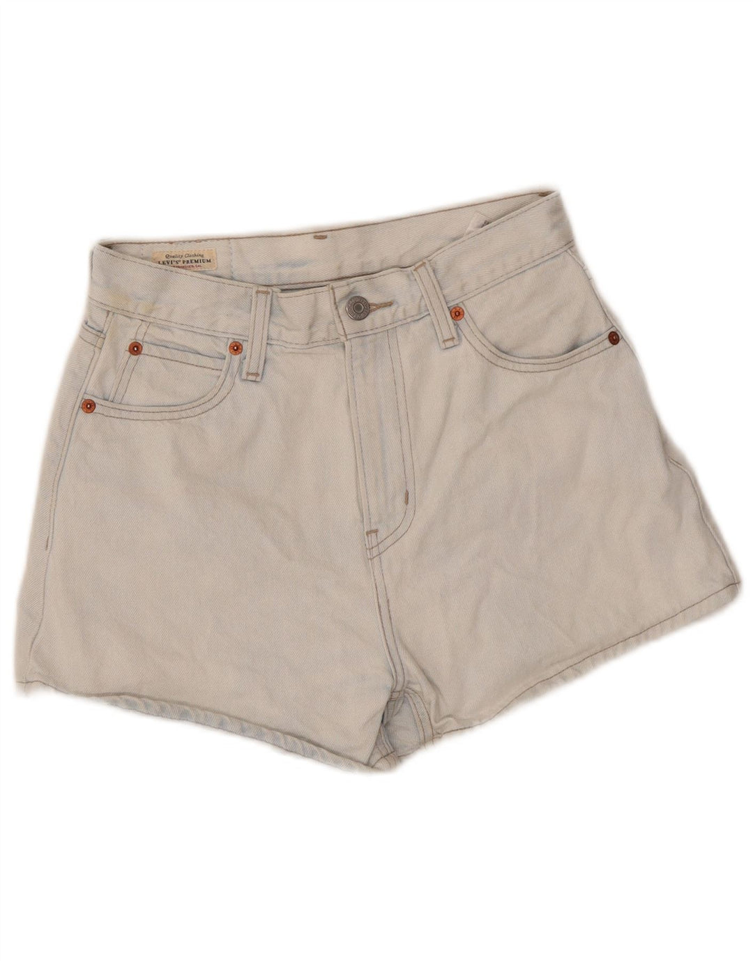 LEVI'S Short en Jean Taille Haute Femme W25 XS Bleu Coton