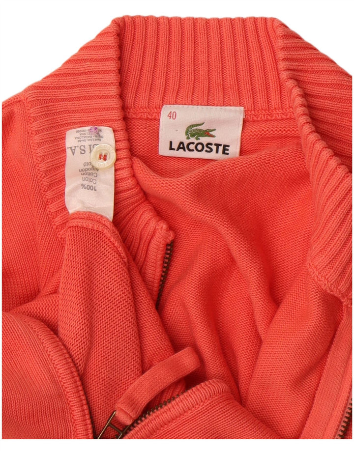 Lacoste Femme Cardigan Pull Taille 40 Coton Orange Moyen