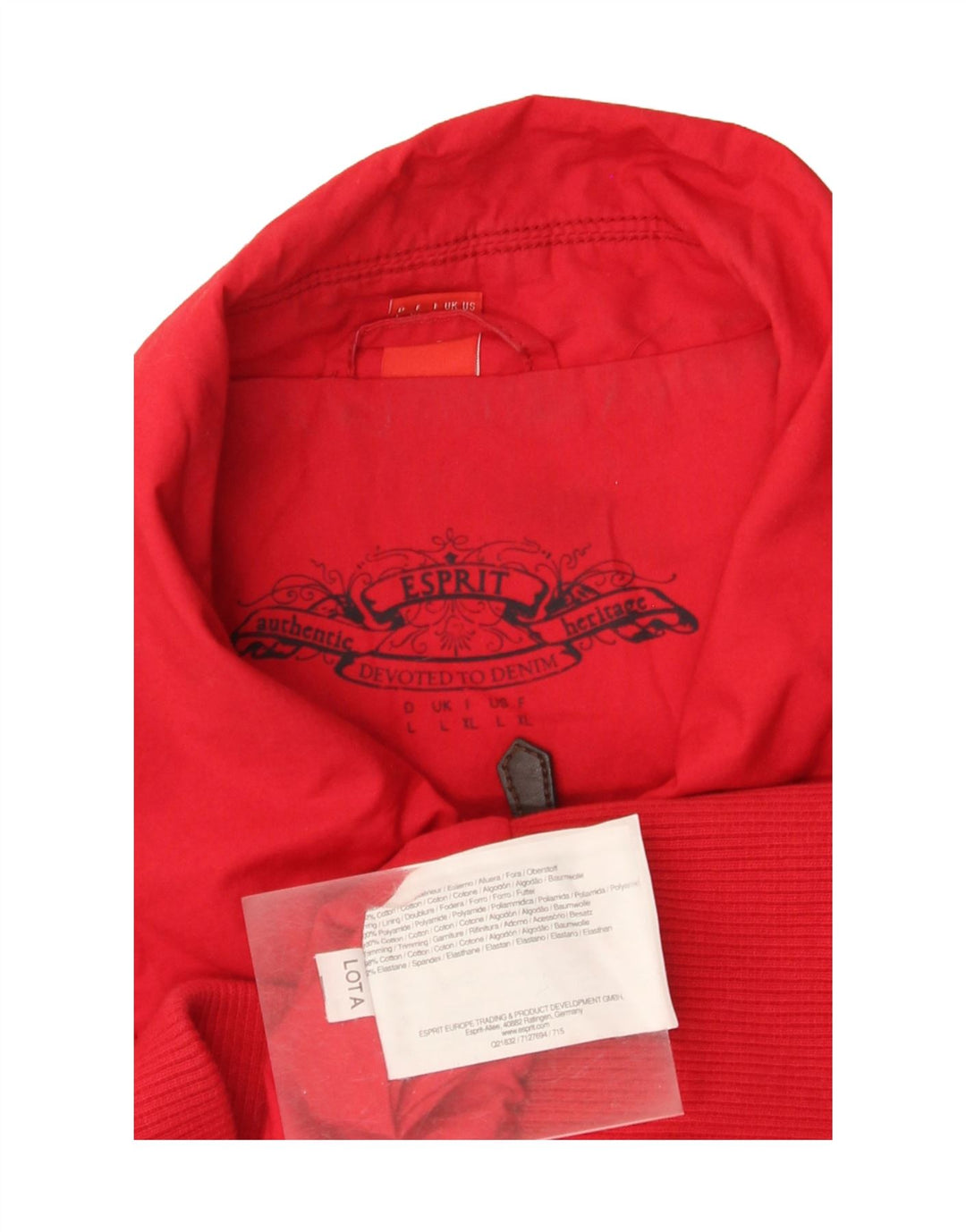 Esprit Veste militaire pour femme UK 14 Large Rouge Coton