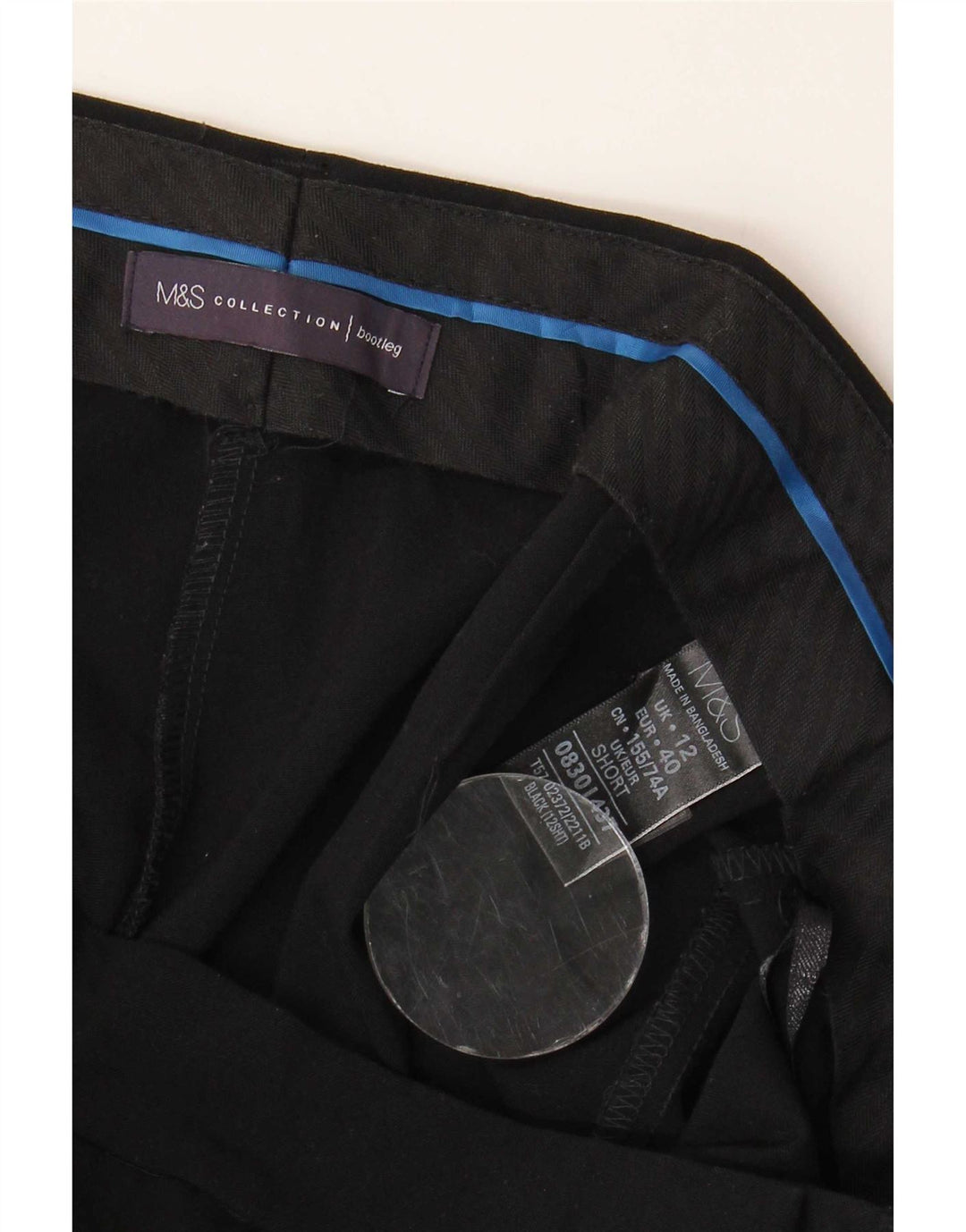 Marks & Spencer Pantalon décontracté Bootcut pour femme UK 12 Medium W32 L28 Noir