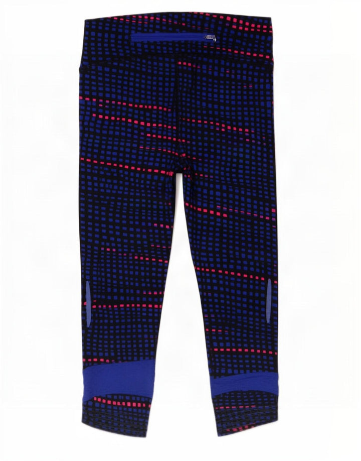 Under Armour Legging Capri Femme UK 12 Bleu Moyen Rayé