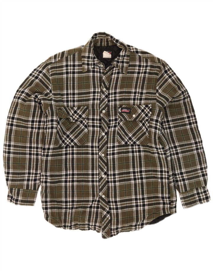 Dickies Chemise en flanelle Lumberjack pour homme en coton à petits carreaux kaki