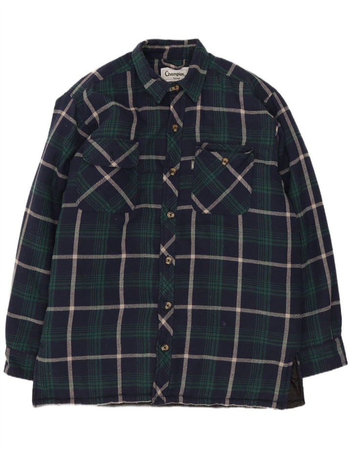 Champion Totnes Chemise en flanelle Lumberjack pour homme Grand carreaux bleu marine