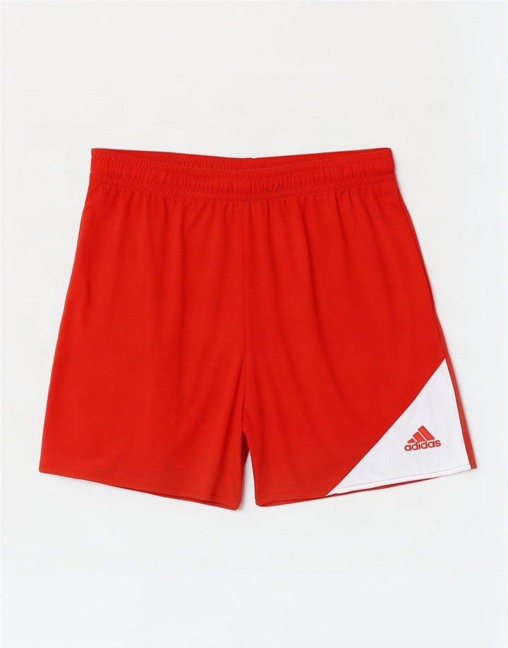 Adidas Short de sport Climalite pour homme 2XL Rouge Colorblock Polyester