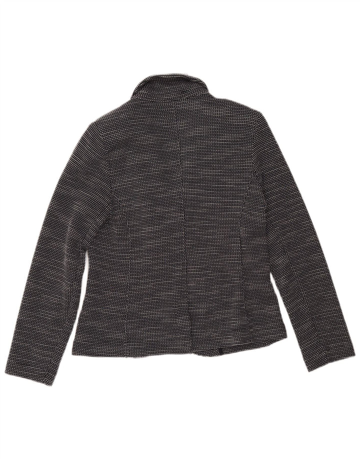 WHISTLES Veste blazer à 2 boutons pour femme UK 10 Petit coton rayé noir