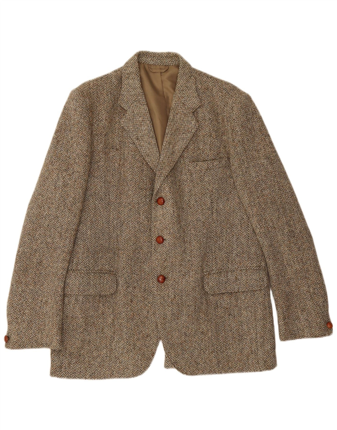 Harris Tweed Veste blazer à 3 boutons pour homme UK 38 Vert moyen à chevrons