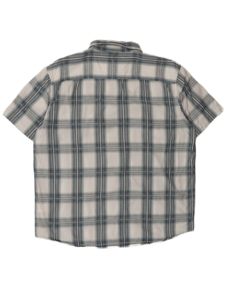 Wrangler Chemise à manches courtes pour homme 2XL en coton à carreaux bleu
