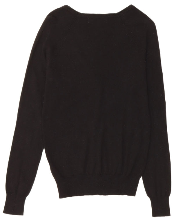 Zara Femme Cardigan Pull UK 12 Moyen Noir Coton