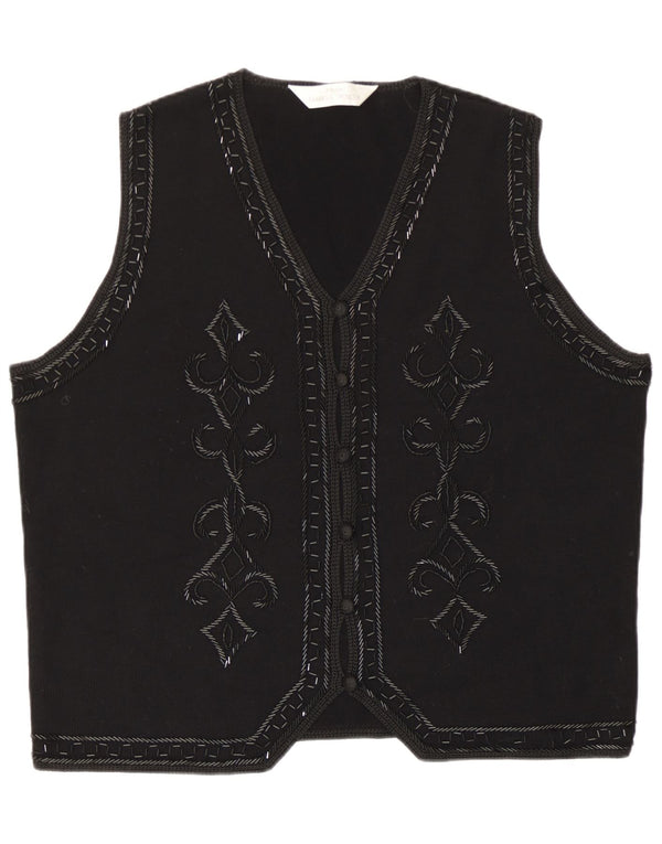 Marks & Spencer Gilet graphique pour femme UK 20 2XL Acrylique noir