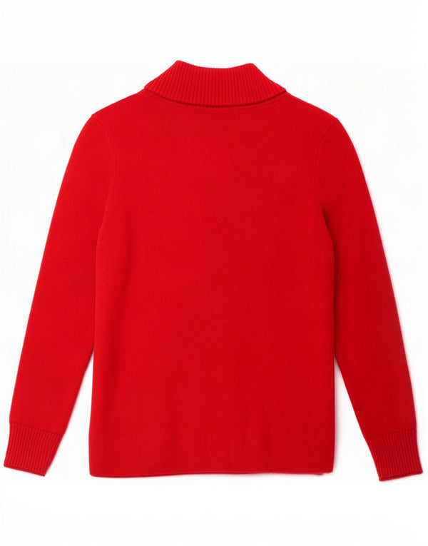 Eddie Bauer Pull col en V pour femme UK 14 Grand coton rouge