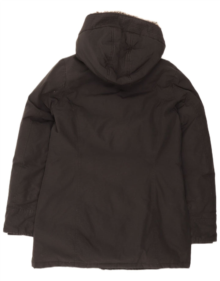 Woolrich Veste matelassée à capuche pour femme UK 14 Medium Noir Coton