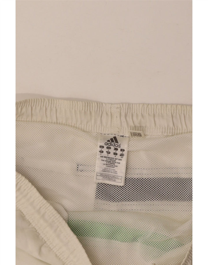 ADIDAS Mens Graphic Swimming Shorts Small White Colourblock Polyester