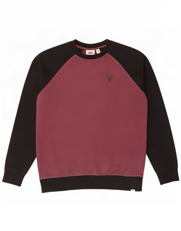 Vans Sweat-shirt pour homme en coton colour block bordeaux Taille S